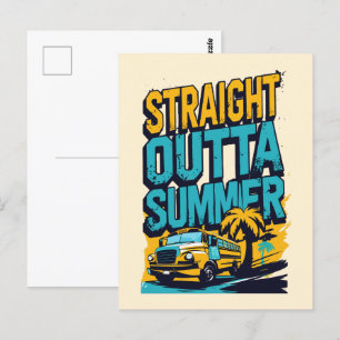 Postal Verano directo hacia fuera - Retro de vuelta a la