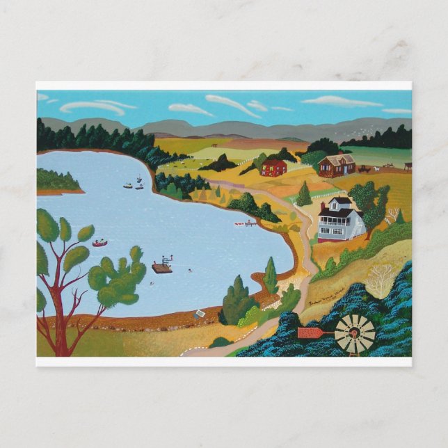 Postal Verano en el lago George (Anverso)