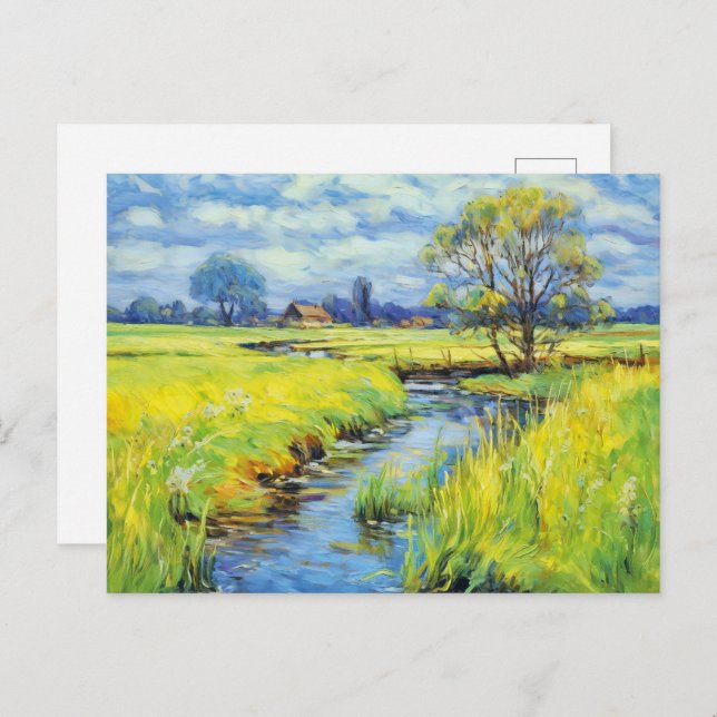 Postal Verano en el paisaje de La Habelland (Anverso / Reverso)