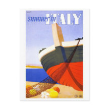"Verano en Italia" Poster de Viajes de época