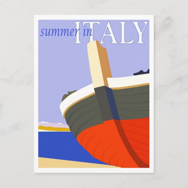 Postal Verano en Italia, viajes retro (Anverso)