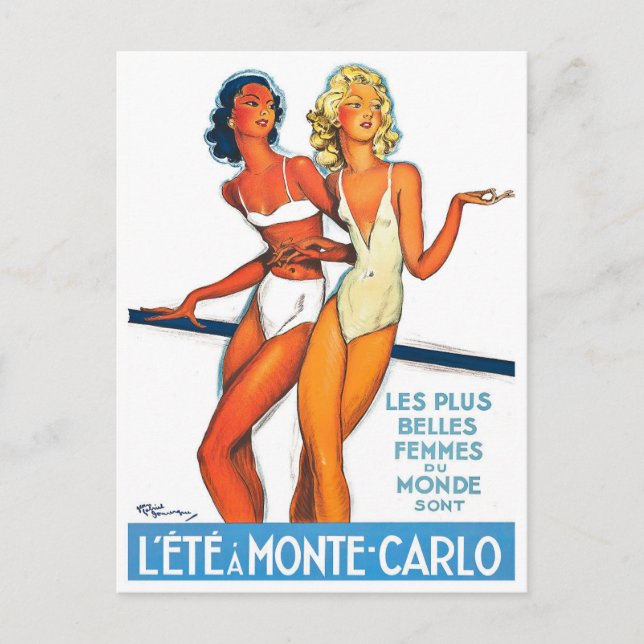 Postal Verano en Montecarlo Mónaco Viajes de época de Fra (Anverso)