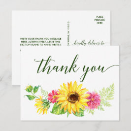 Postal Verano Girasol Gracias