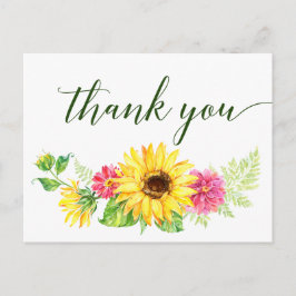 Postal Verano Girasol Gracias