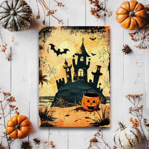 Postal Verano Gótico Retro Espeluznante de Halloween en l