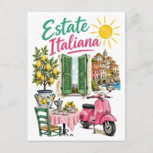Postal Verano Italiano Estío Italiano Costa de Amalfi Lim