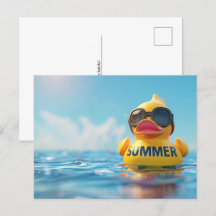 Verano, pato de caucho, posta