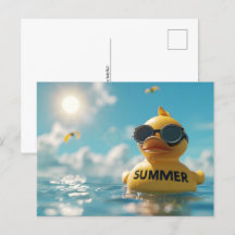 Verano, pato de caucho, posta