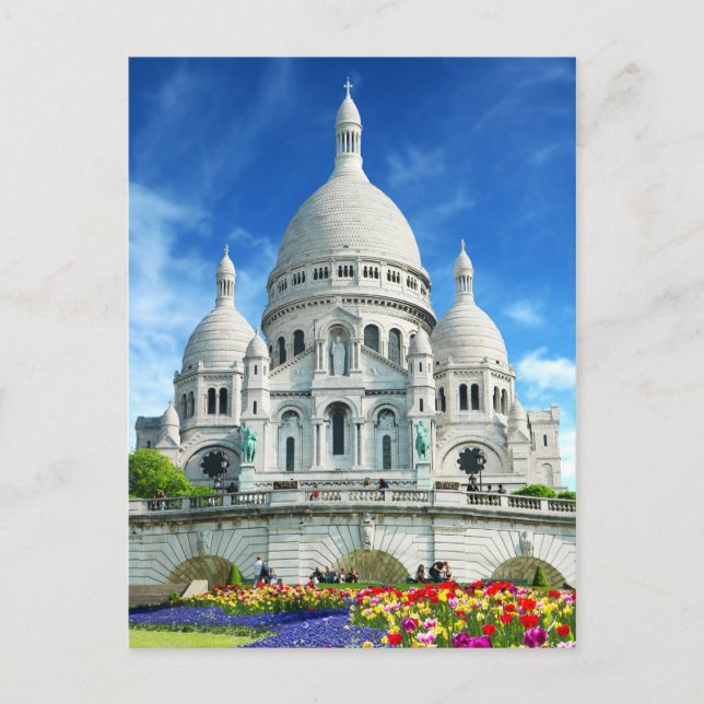 Postal Verano Sunshine Sacre-Coeur Basilica Francia (Anverso)