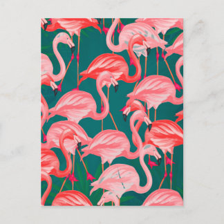 Postal verano tropical flamingo