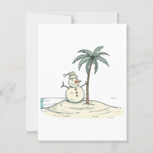Postal Verano vacaciones Snowman Tropical Beach Vbe Islan