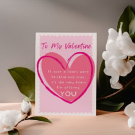 Postal Verdadera ofrenda de amor con El día de San Valent