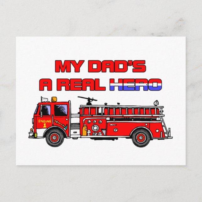 Postal Verdadero bombero héroe (Anverso)