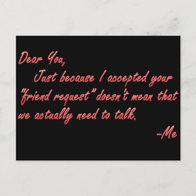 Postal Verdadero significado de amistad (Anverso)