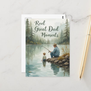 Postal Verdaderos grandes momentos de papá pescando con s