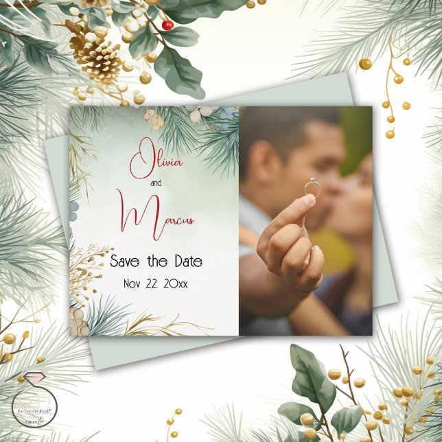 Postal Verde acuarela de invierno  (Subido por el creador)