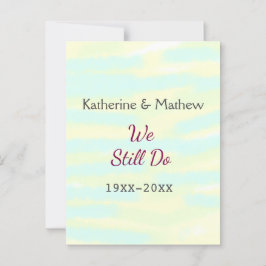 Postal Verde amarillo pastel Aniversario de renovación de