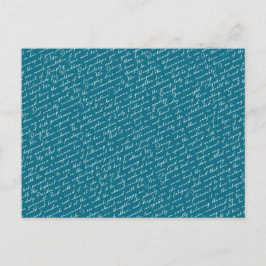 Postal Verde azulada Jane Austen Orgullo Prejudice Holfie