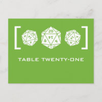 Postal verde D20 número de tabla de jugador de dad