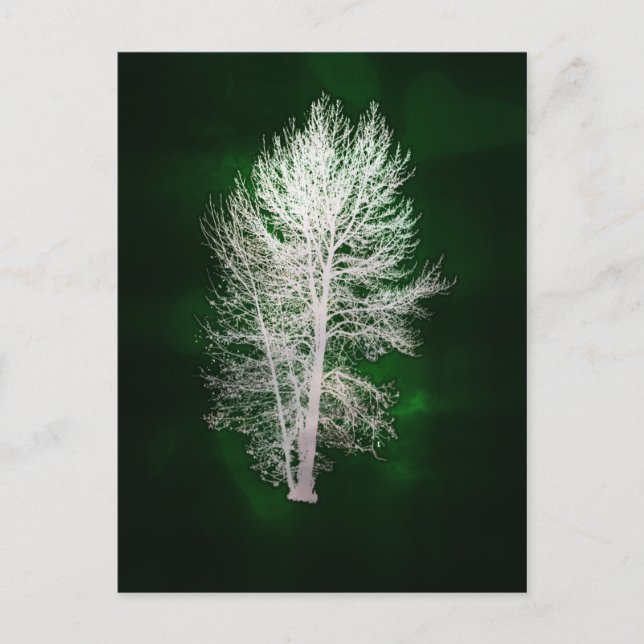 Postal verde de árbol falso metálico (Anverso)