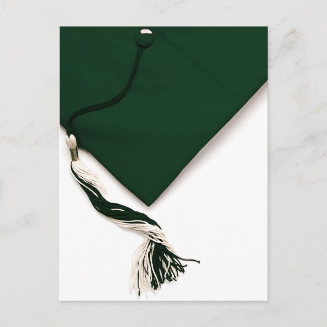 Postal verde de graduación y tarjeta de talla (Anverso)