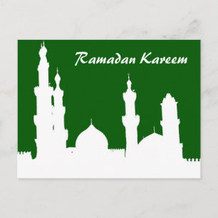 Postal verde de la mezquita de Ramadán