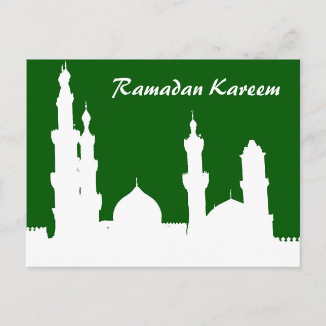 Postal verde de la mezquita de Ramadán (Anverso)