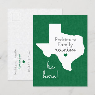 Postal verde de la Reunión Familiar de Texas