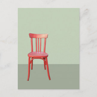 Postal verde de la silla roja