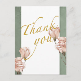 Postal verde de moda Gracias Postcard