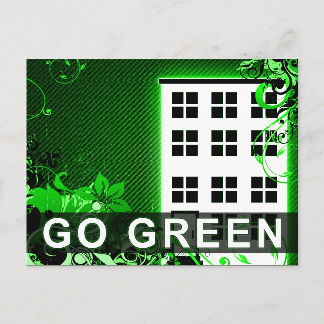 Postal verde : edificio hi-fi (Anverso)
