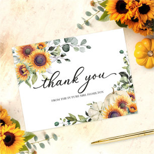 Postal Verde Girasoles Otoño Despedida de Soltera Agradec