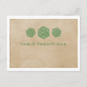 Postal verde Grunge D20 Dígitos Número de tabla