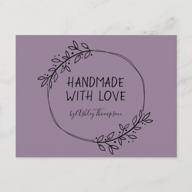 Postal Verde hecho a mano Wreath Earthy Purple (Anverso)
