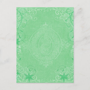 Postal Verde menta pálido vintage, estilo de cubierta de