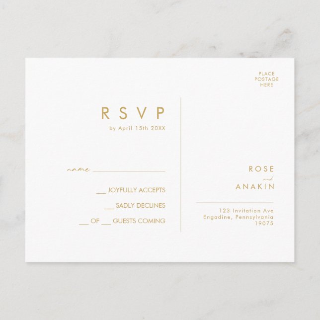Postal Verde moderno de Navidad | RSVP de boda blanca (Reverso)