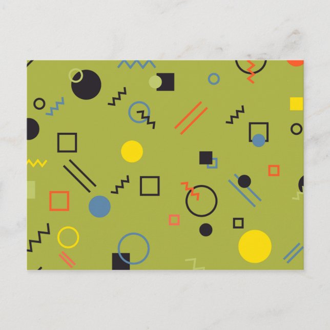 Postal Verde, moderno, fresco, de moda, urbano,Patrón Mem (Anverso)