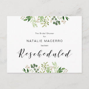 Postal Verde, Negro, Cumpleaños de Boda Resprogramado con