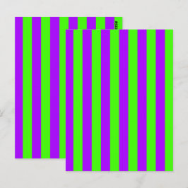 Postal Verde Psicodélico Eléctrico Púrpura Y Harlequino