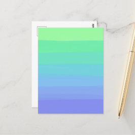 Postal Verdes brillantes y gradiente azul