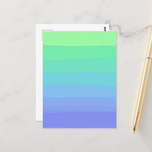 Postal Verdes brillantes y gradiente azul