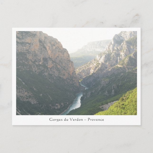 Postal Verdon Gorge, Francia (Anverso)