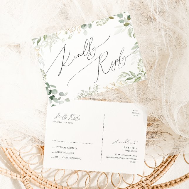 Postal Verdor caprichoso y boda de oro RSVP (Subido por el creador)