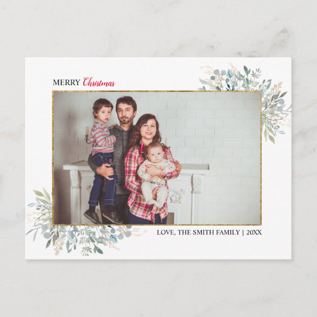 Postal Verdor Collage de fotos Navidades de invierno (Anverso)