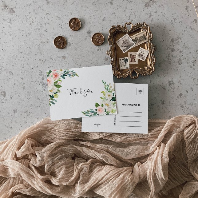 Postal Verdor Elegante Floral Gracias (Subido por el creador)