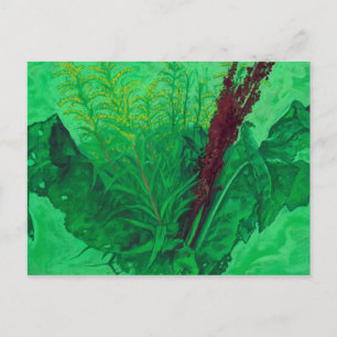 Postal Verdor, hierbas de verano y flores silvestres, art