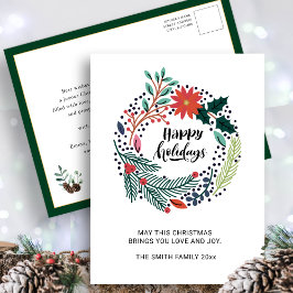 Postal Verdor Rústico Moda de guirnaldas florales de Poin