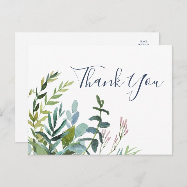 Postal Verdor Verano Gracias Postcard (Anverso / Reverso)