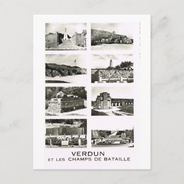 Postal Verdun y los campos de batalla (Anverso)