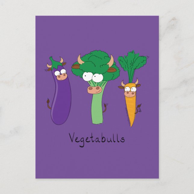 Postal Verduras divertidas Personalizados niños (Anverso)